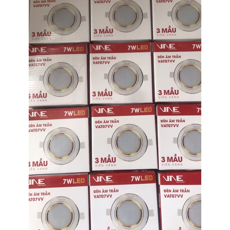 Đèn Led âm trần cao cấp VNE 3 màu viền vàng