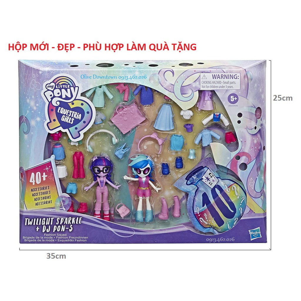 HỘP TO - Set 2 Búp bê Twilight Sparkle & DJ Pon-3 kèm > 40 mẫu Trang phục & Phụ kiện - MY LITTLE PONY Fashion Squad