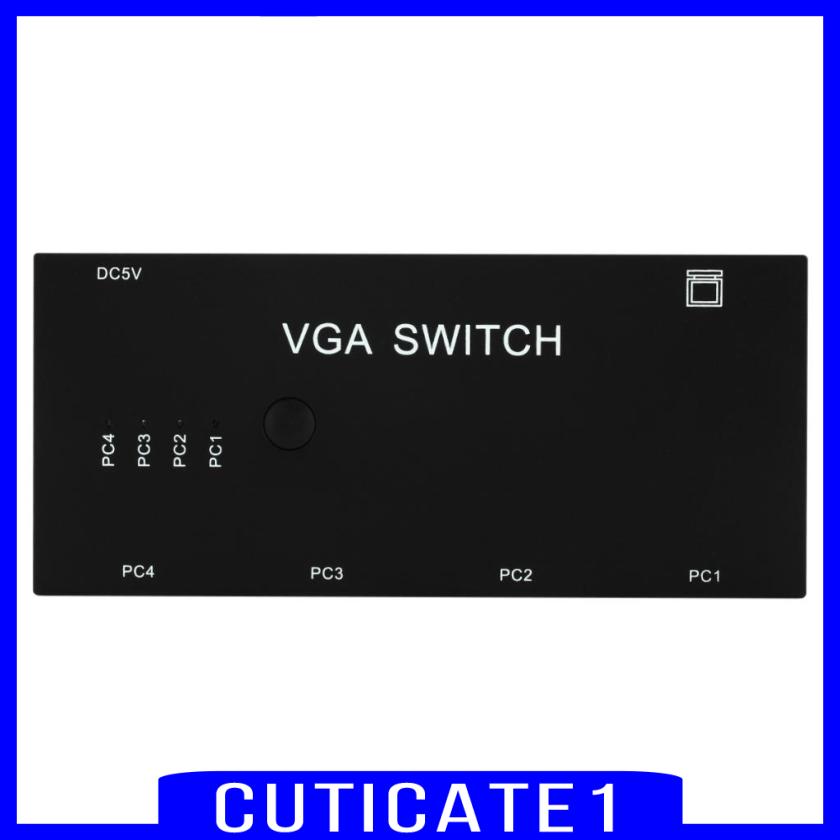Hộp chuyển đổi video 4 cổng cắm VGA chuyển đổi 4 đầu vào thành 1 đầu ra để chia sẻ máy tính LCD