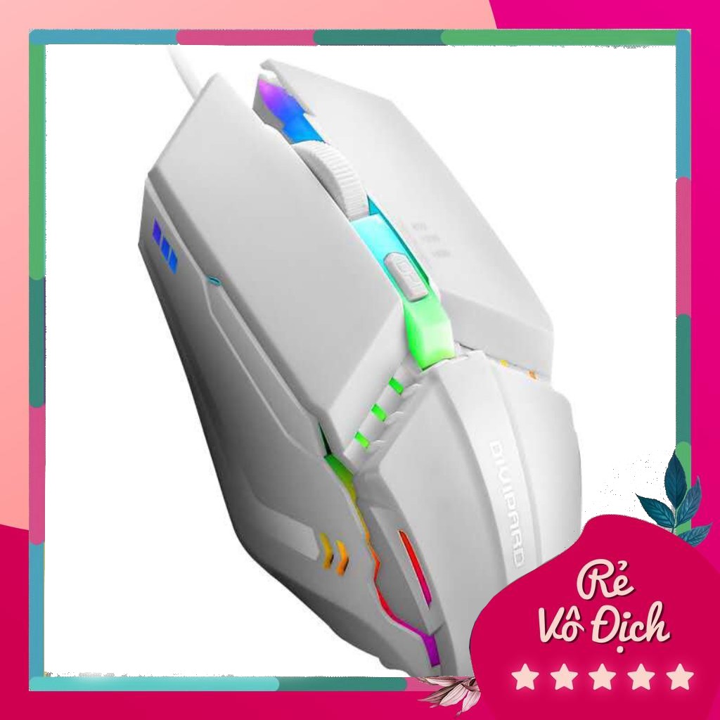 Chuột game thủ OP-40 (Màu Trắng) click tốt chuyên game DIVIPARD 4D  led RGB + Tặng Kèm Lót Chuột