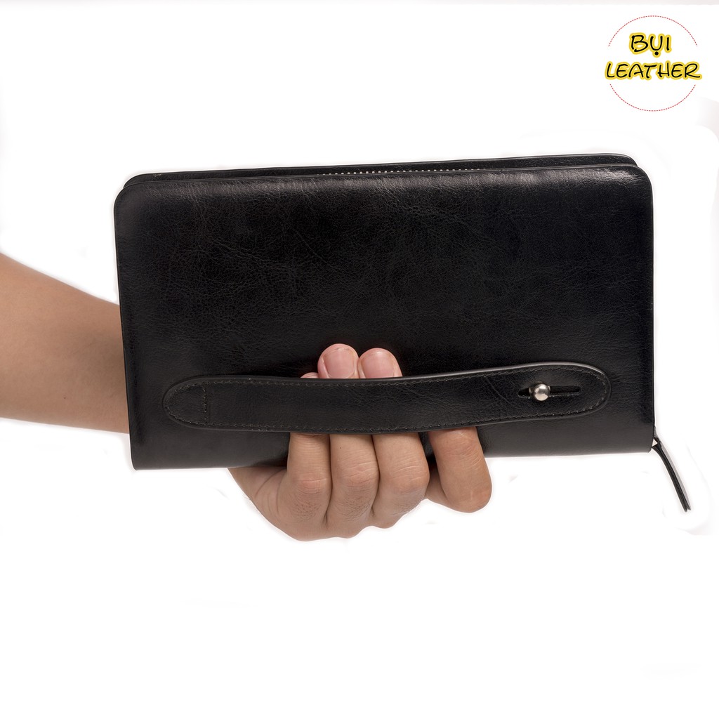 Ví cầm tay nam da bò mill cao cấp C104- Da thật- BH 24 tháng | BigBuy360 - bigbuy360.vn