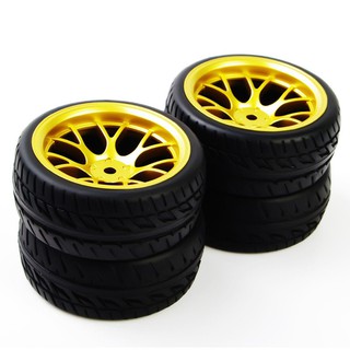 4 bánh xe cao su màu vàng tỉ lệ 1 : 10