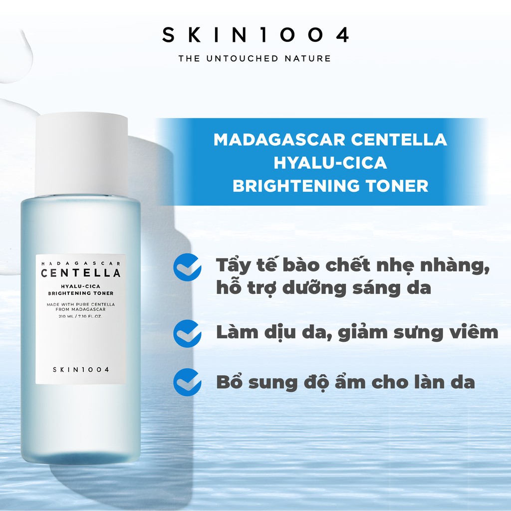 Nước Hoa Hồng Dưỡng Ẩm, Làm Sáng Da Skin1004 Madagascar Centella Hyalu-Cica Brightening Toner 210ml