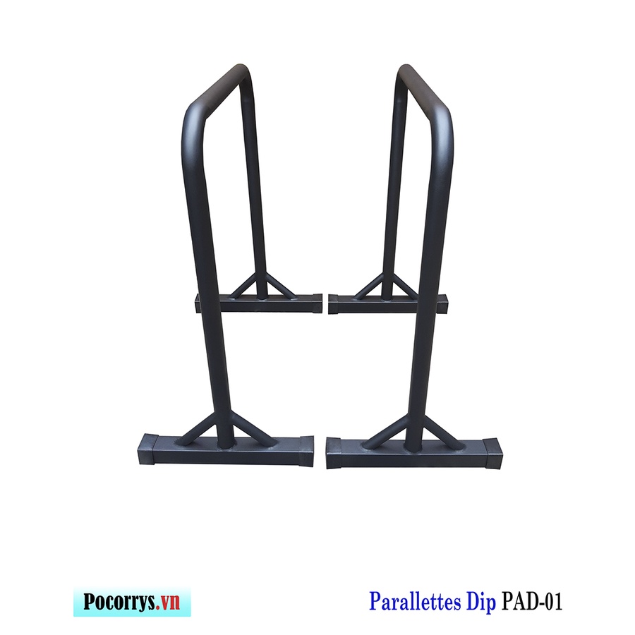 Xà kép Parallettes Dip cao 90cm, Pocorrys PAD-01, Màu đen