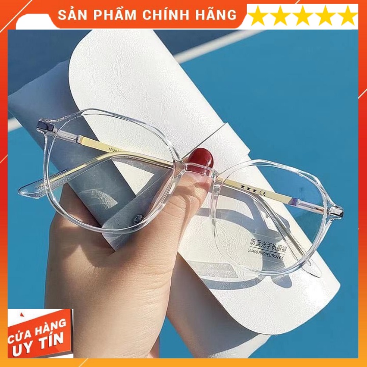 Kính giả cận nam nữ gọng tròn chống ánh sáng xanh phong cách Ulzzang mắt kính không độ đẹp hottrend