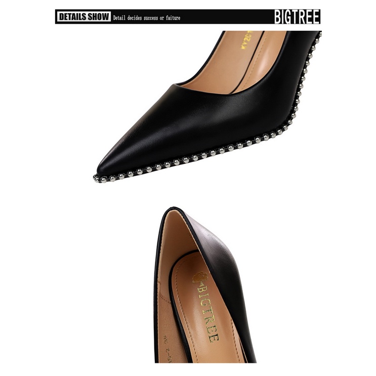 Giày Cao Gót Mũi Nhọn Đính Đinh Tán Phong Cách Thời Trang Âu Mỹ 1829-3 Dành Cho Nữ