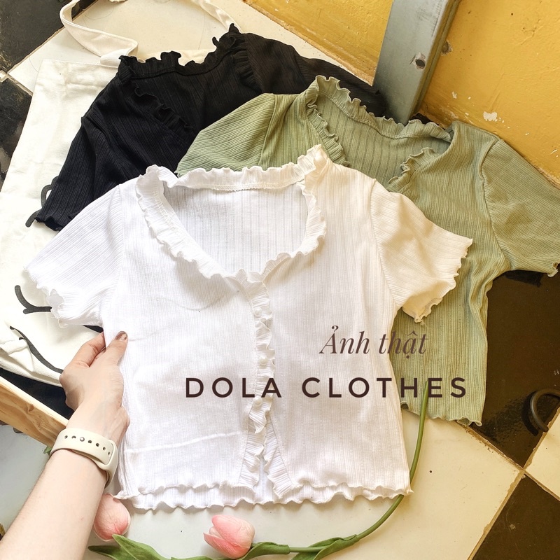 Áo Bèo Cổ V Cúc Ngọc Chất Thun Gân Co Giãn Siêu Hot Trendy