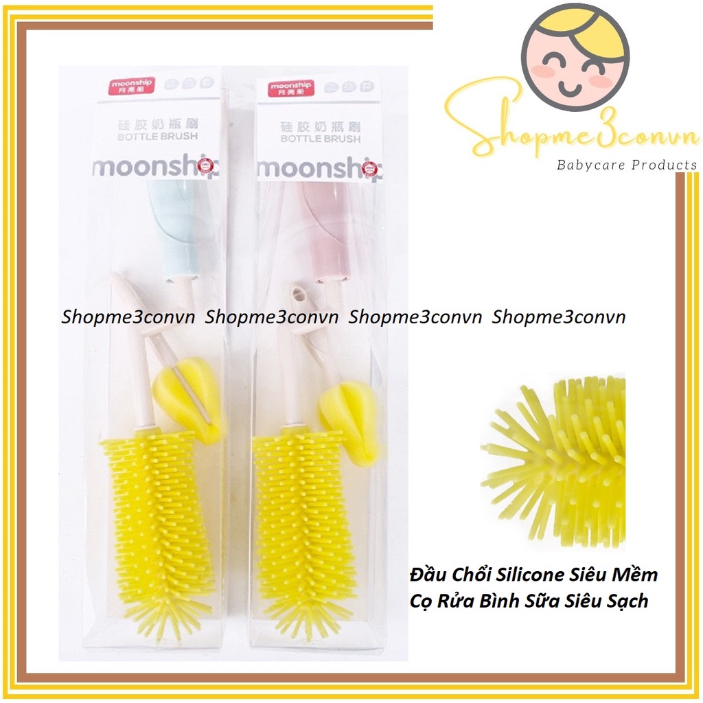 Chổi Cọ Rửa Bình Sữa Núm Ty Bằng Silicone MoonShip Shopme3convn