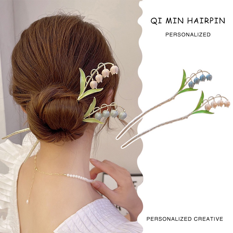 Haimeikang Kẹp Tóc Kim Loại Hình Hoa Lily / Bươm Bướm / Trái Cây Đơn Giản Chất Lượng Cao Thời Trang