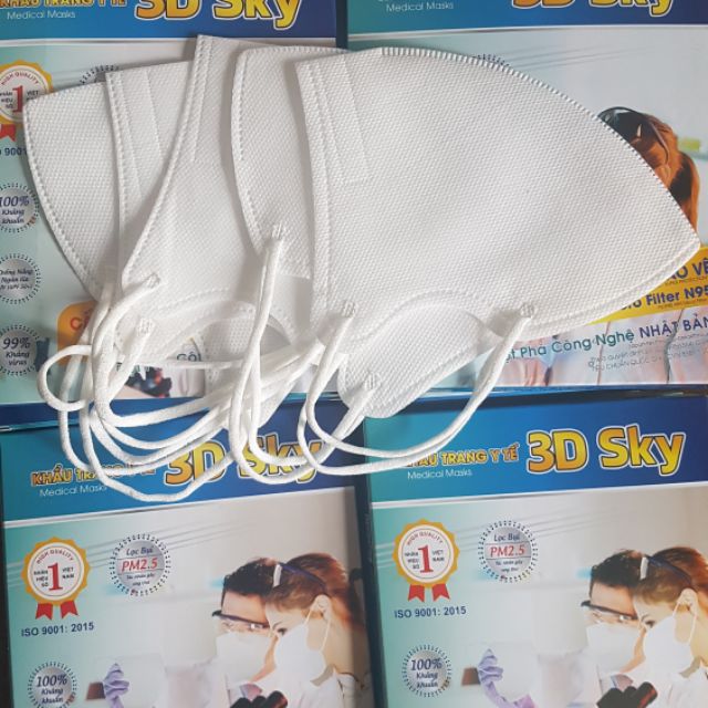 Khẩu trang y tế 3D Sky cho người lớn. | BigBuy360 - bigbuy360.vn