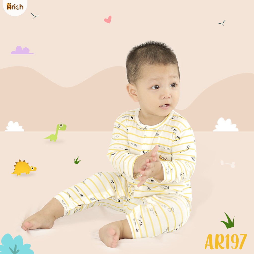 Bộ body dài Arich họa tiết mới (size từ 0-3 tháng đến 9-12m tháng)