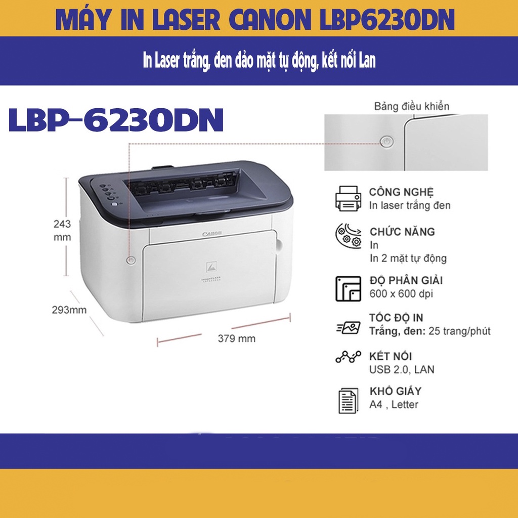 Máy in laser đen trắng Canon LBP 6230DN-hàng chính hãng