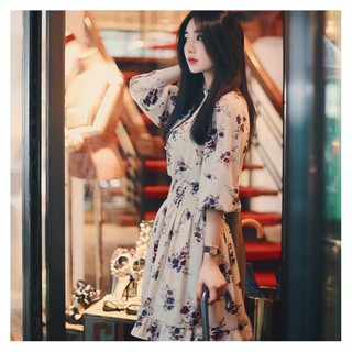 Váy Hoa Lụa Hàn Quốc Tiểu Thư Sang Chảnh Vay2