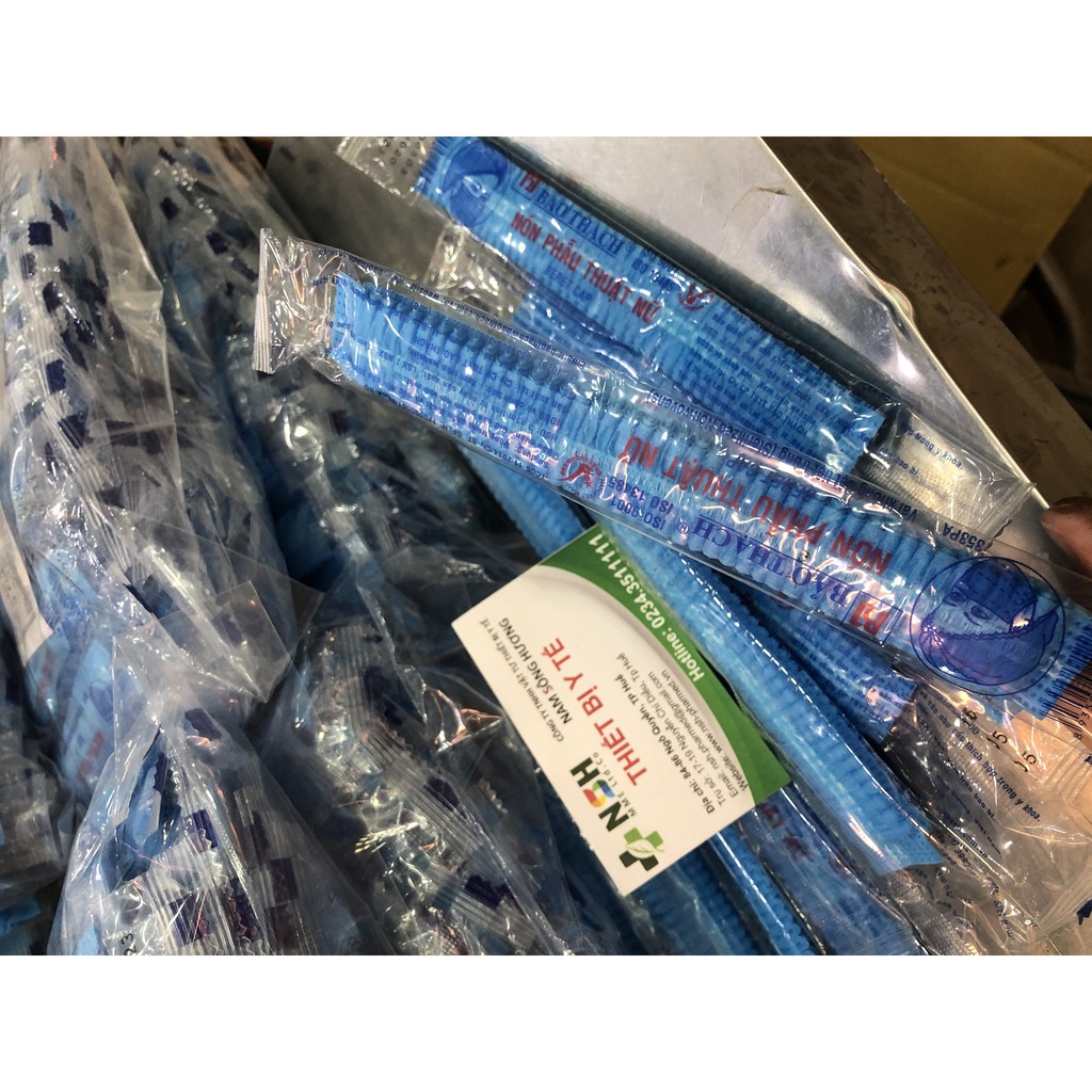 GÓI 50 cái bao trùm tóc Nón giấy y tế BẢO THẠCH nón con sâu trùm đầu y tế Nón Giấy Tiệt Trùng mũ giấy bao tóc BẢO THẠCH