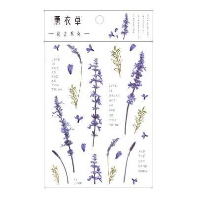 Sticker hoa lá trong-Dán Sổ - Hình Dán Sổ - Hoa Lá Cây Cỏ Nền Trong
