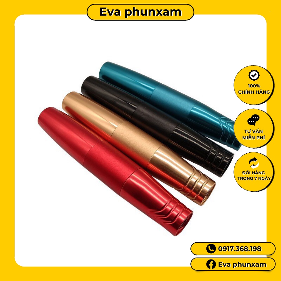 Máy Pen mini 5.0 plus hai đầu phun môi mày mí đi tatto bong đậm kèm nguồn led 7 màu không dùng bàn đạp