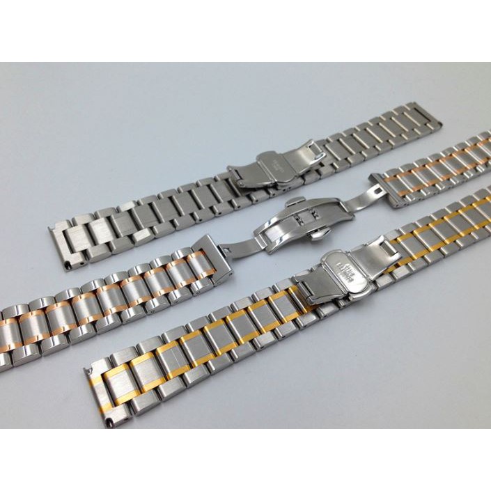 Dây đồng hồ thép không gỉ inox model 02 kiểu khóa bấm chống han gỉ chống bay màu  mã 2019a7