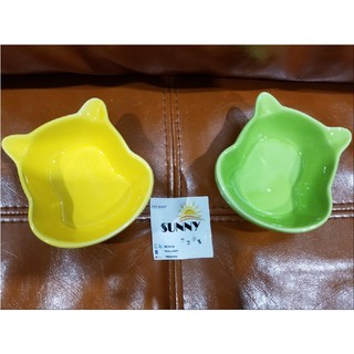 Chén sứ đầu gấu đựng thức ăn cho hamster