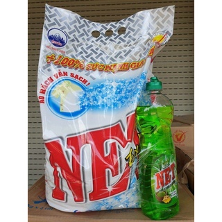 Bột Giặt Net Extra 6kg Khuyến mãi Nước Rửa Chén Net trà xanh và gừng