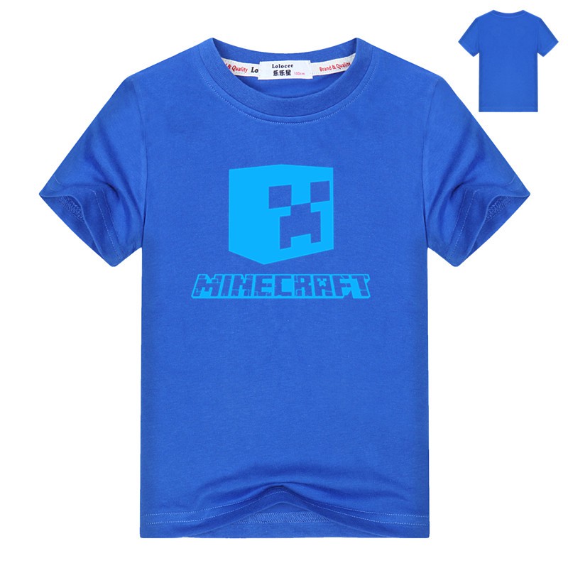 minecraft Creeper video game t-shirt cho bé trai Sáng áo thun ngắn tay Glowing Tops
