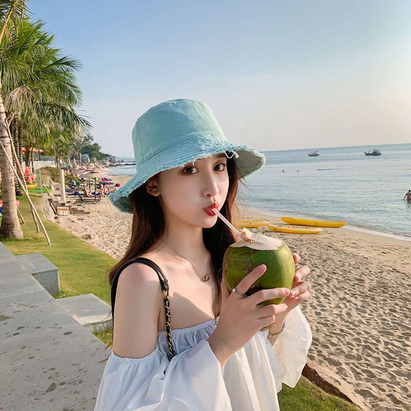 [Fashion Monochrome Cotton Fisherman Caps ] [ Men&amp;Women Harajuku Fringed Basin Hat ] [ Summer Leisure Multicolor Sun Beanies]