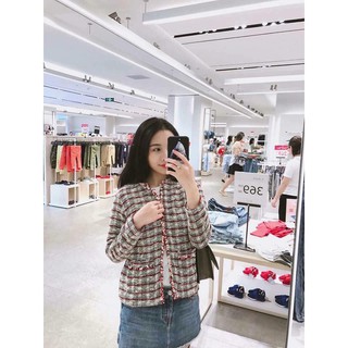 Áo dạ Zara tweed cardigan