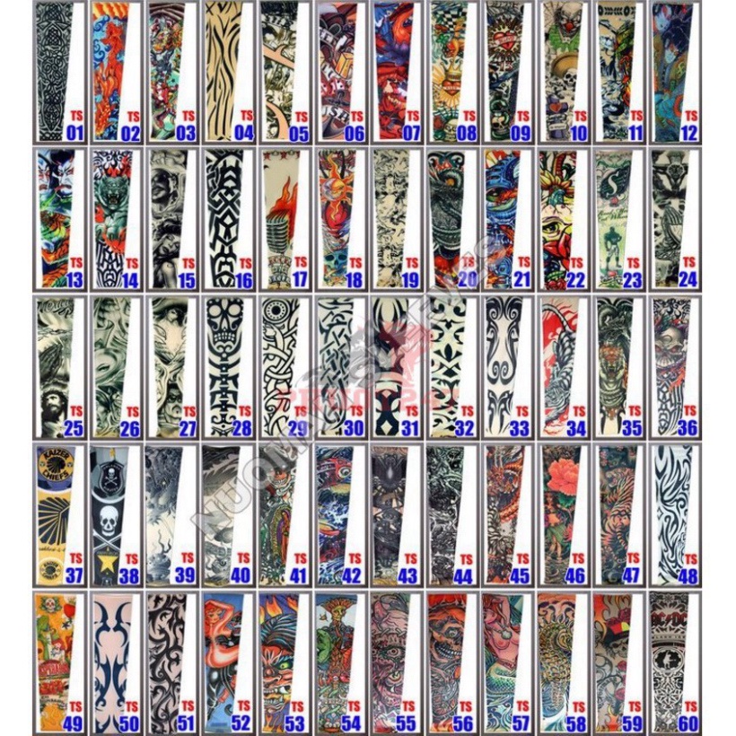 Găng Tay Chống Nắng Hình Săm Cho Nam Đi Phượt Tatoo-găng tay tay hình xăm