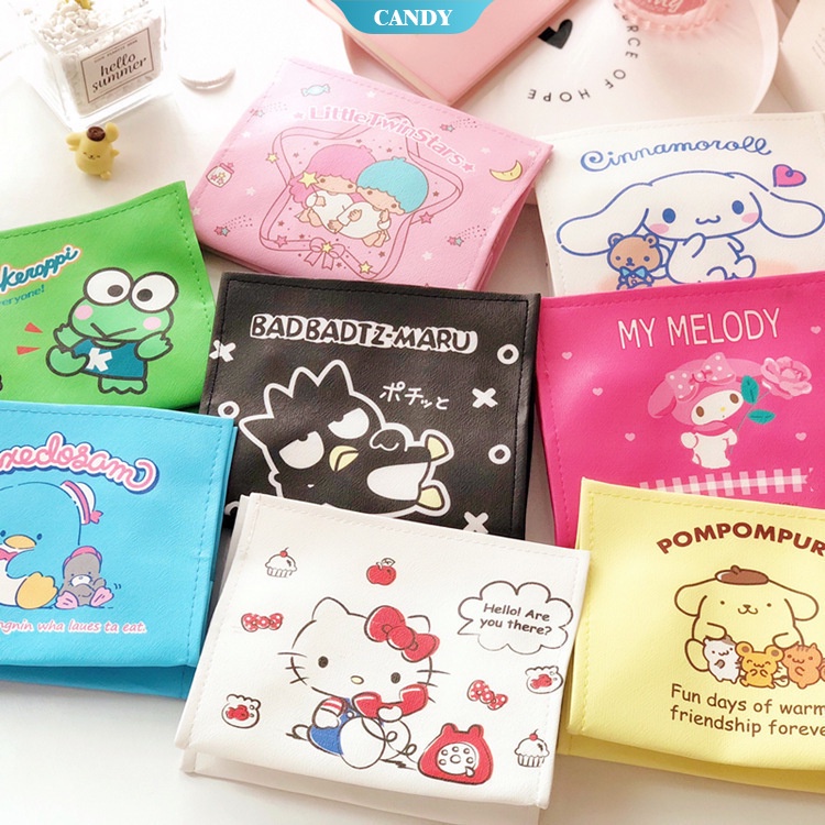 SANRIO Hộp Đựng Khăn Giấy Để Bàn Bằng Da PU Hình Cinnamoroll My Melody Kuromi 18Cmx12Cmx15.5Cm