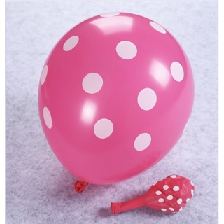 10 bong bóng màu hồng chấm bi