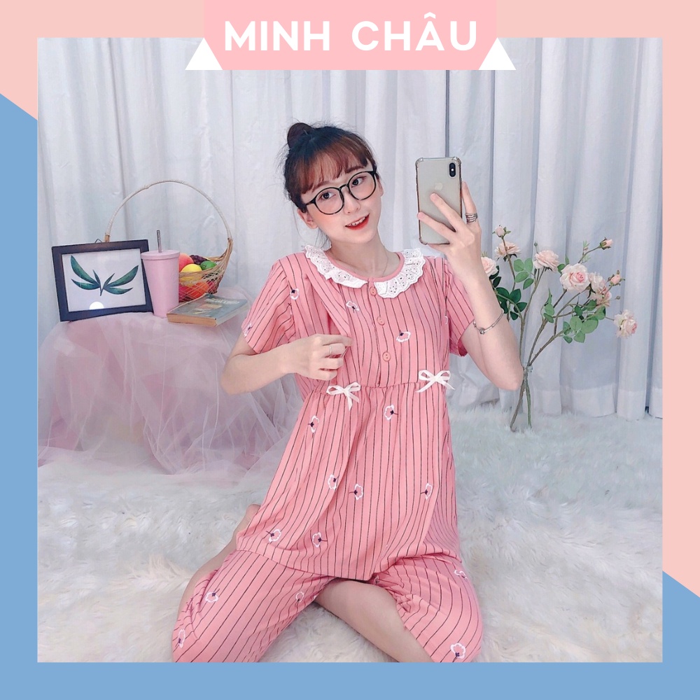 Bộ bầu - bộ sau sinh - kiểu mới thời trang - chất liệu Cotton ( sọc bông - lửng - QNTN - MB - 02 )