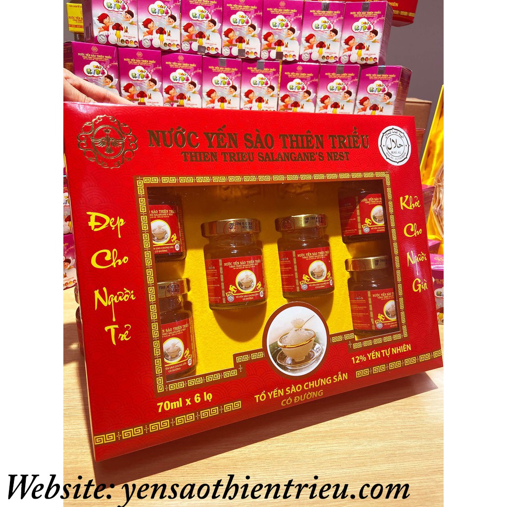 [FREESHIP]Nước Yến Sào Thiên Triều cao cấp 12% yến tươi ❤️️ (loại Hộp đường phèn 6 Hũ ) 70ml /hũ❤️️ | BigBuy360 - bigbuy360.vn