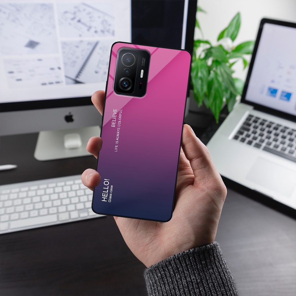 Ốp điện thoại Xiaomi 11T, 11T Pro - Gradient edition, chất liệu kính cường lực