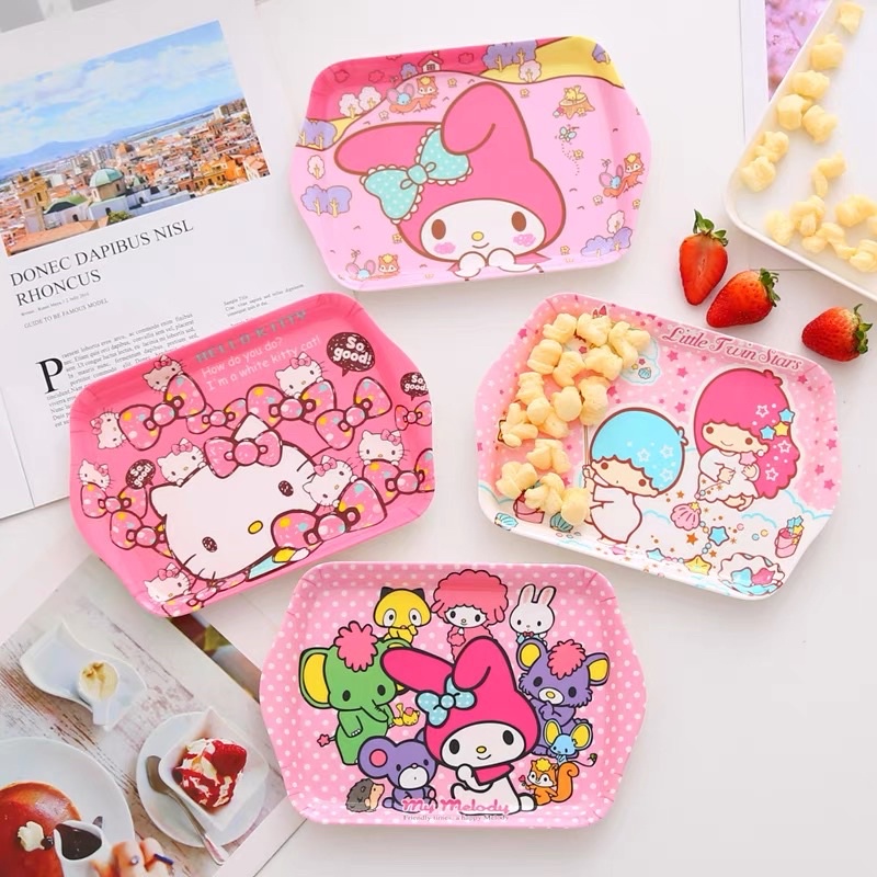 Dĩa Doremon - Hello Kitty hình chữ nhật