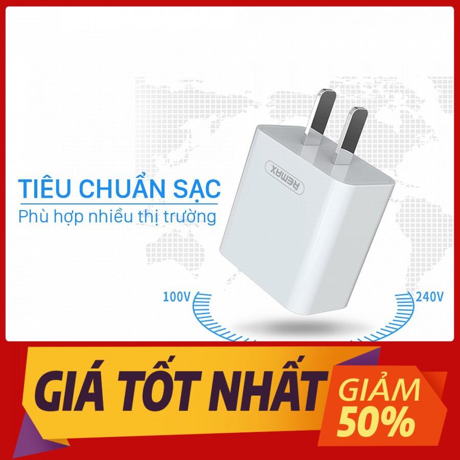 Củ sạc an toàn Remax RPU110 dành cho Samsung, Iphone, Ipad, bảo hành chính hãng toàn quốc 6 tháng