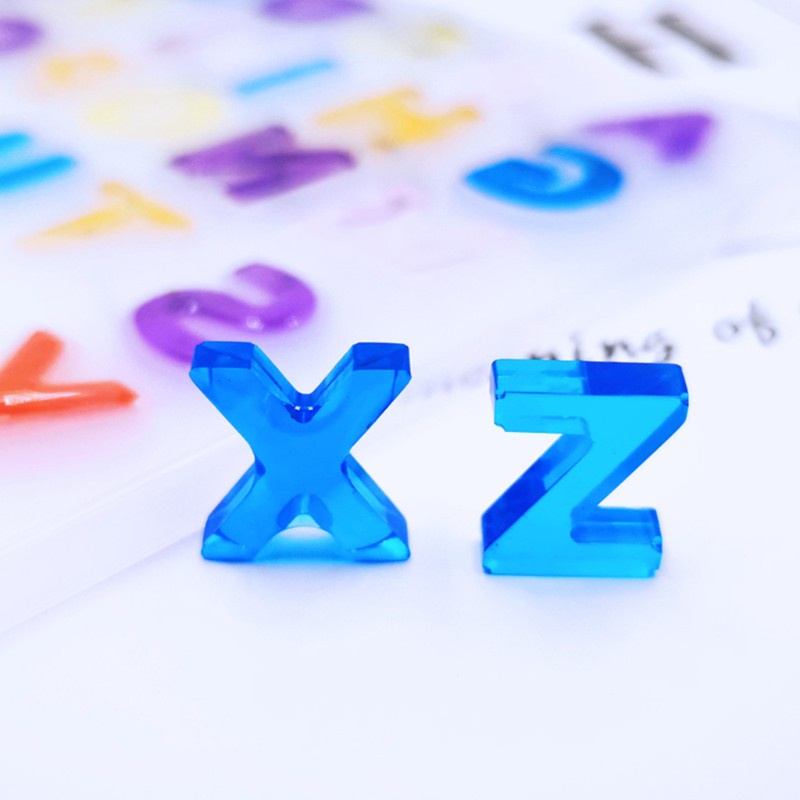 Khuôn Silicon Làm Trang Sức Thủ Công DIY Tạo Hình Chữ Cái Tiếng Anh Và Chữ Số Từ Epoxy Resin