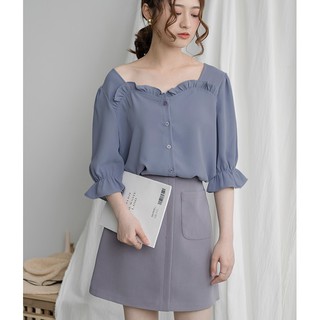 ÁO SƠ MI VOAN CỔ VUÔNG