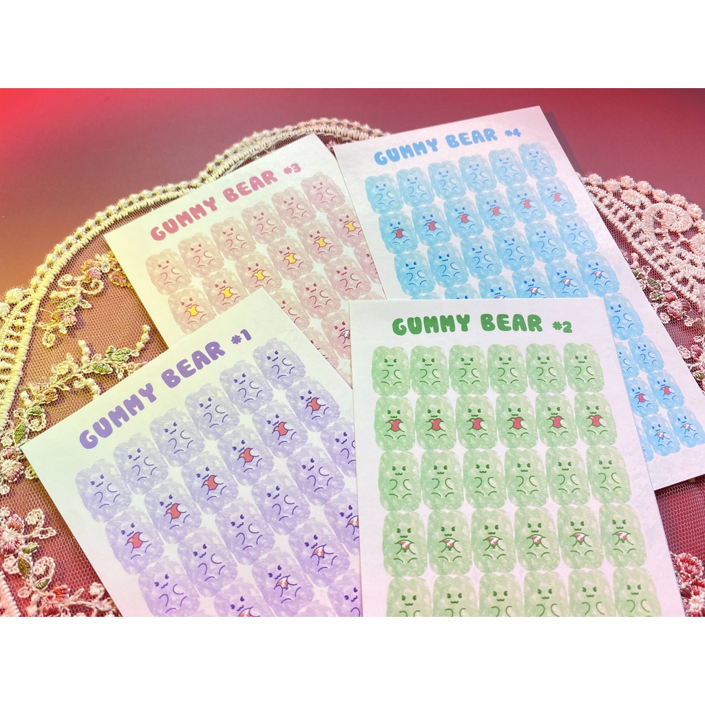 [Gummy#1] Sticker decal hình kẹo dẻo gấu Gummy Bear #01 _ #hana.land