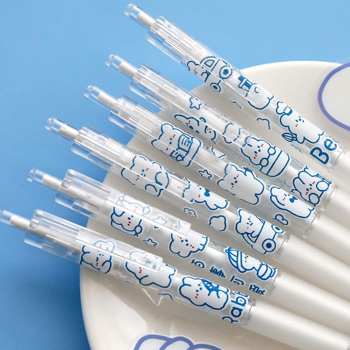 Bút Bi Dạng Nhấn Hình Thỏ Dễ Thương Phong Cách Hàn Quốc