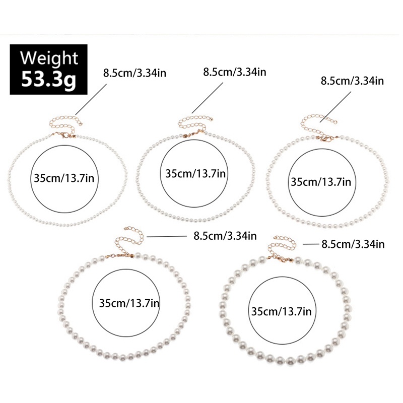 Vòng Cổ Choker Hạt Ngọc Trai Trắng/Đen Hình Hoa Thanh Lịch/Ngọc Trai Nhỏ/Ngọc Trai