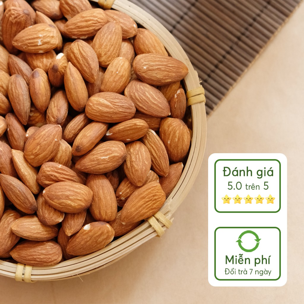 Hạt hạnh nhân rang mộc - Nguyên liệu nhập khẩu 100% từ Mỹ | BigBuy360 - bigbuy360.vn