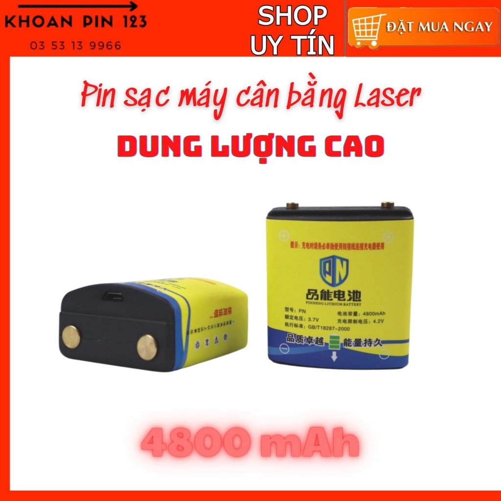 Pin sạc máy bắn cốt, máy cân bằng laser 5 tia 4800 mAh 3.7V PN