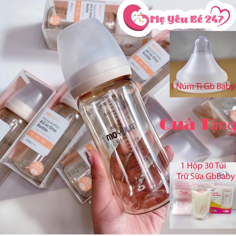 Bình sữa Moyuum 170ml/270ml Hàn Quốc (Chọn núm)