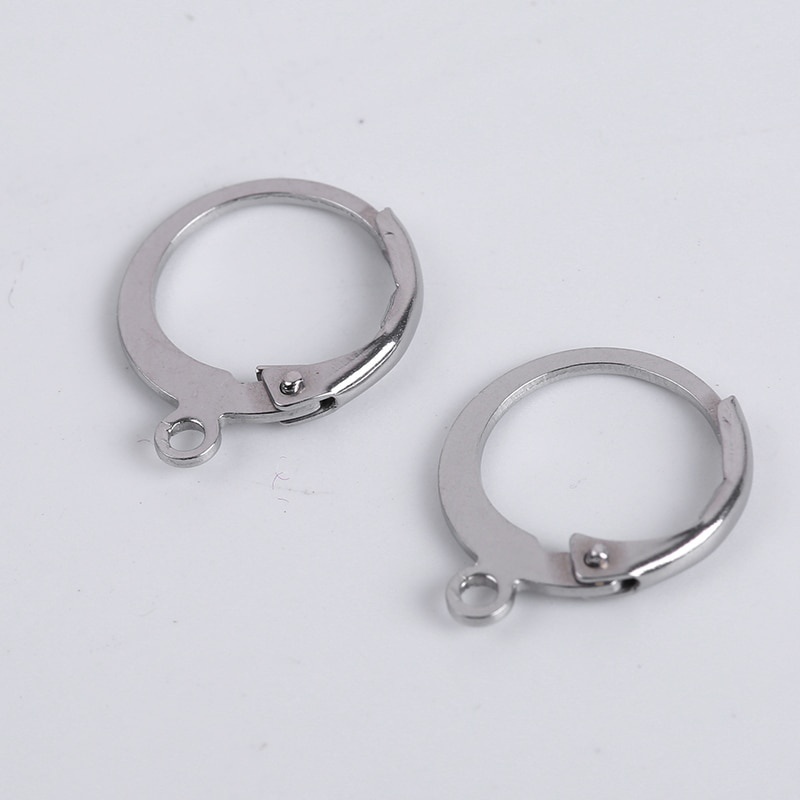 Set 100 Móc Khuyên Tai 14x12mm Bằng Thép Không Gỉ Tiện Dụng