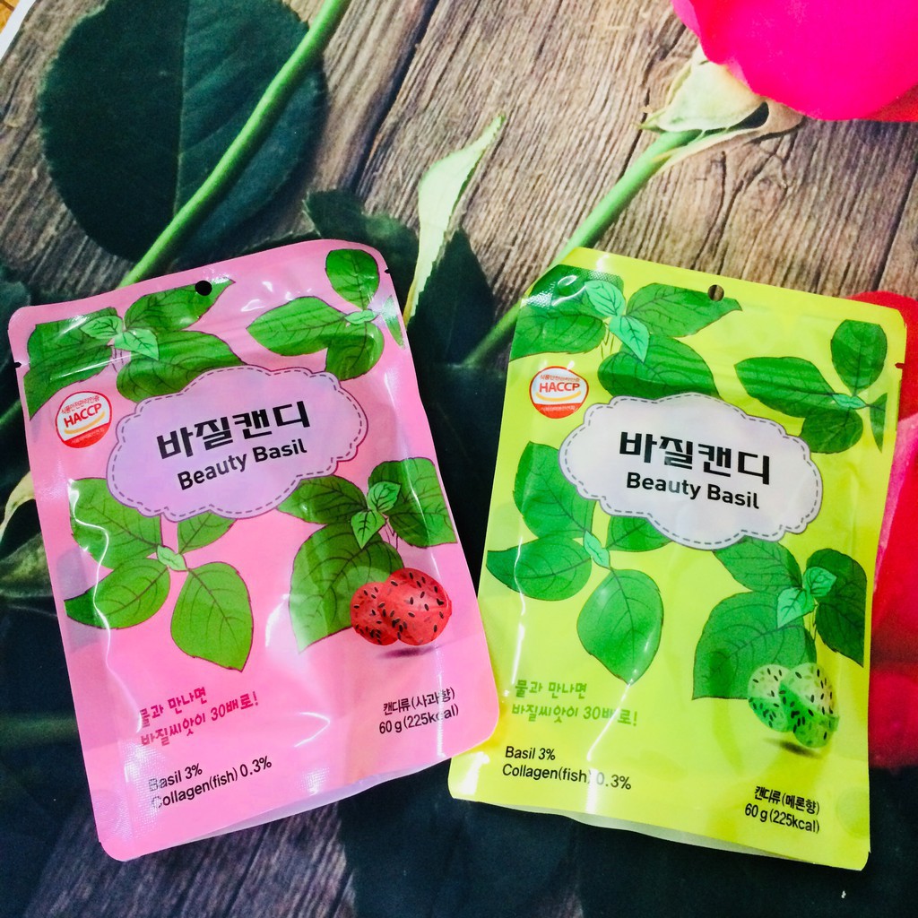 KẸO GIẢM CÂN ĐẸP DA BEAUTY BASIL HÀN QUỐC GÓI 60G