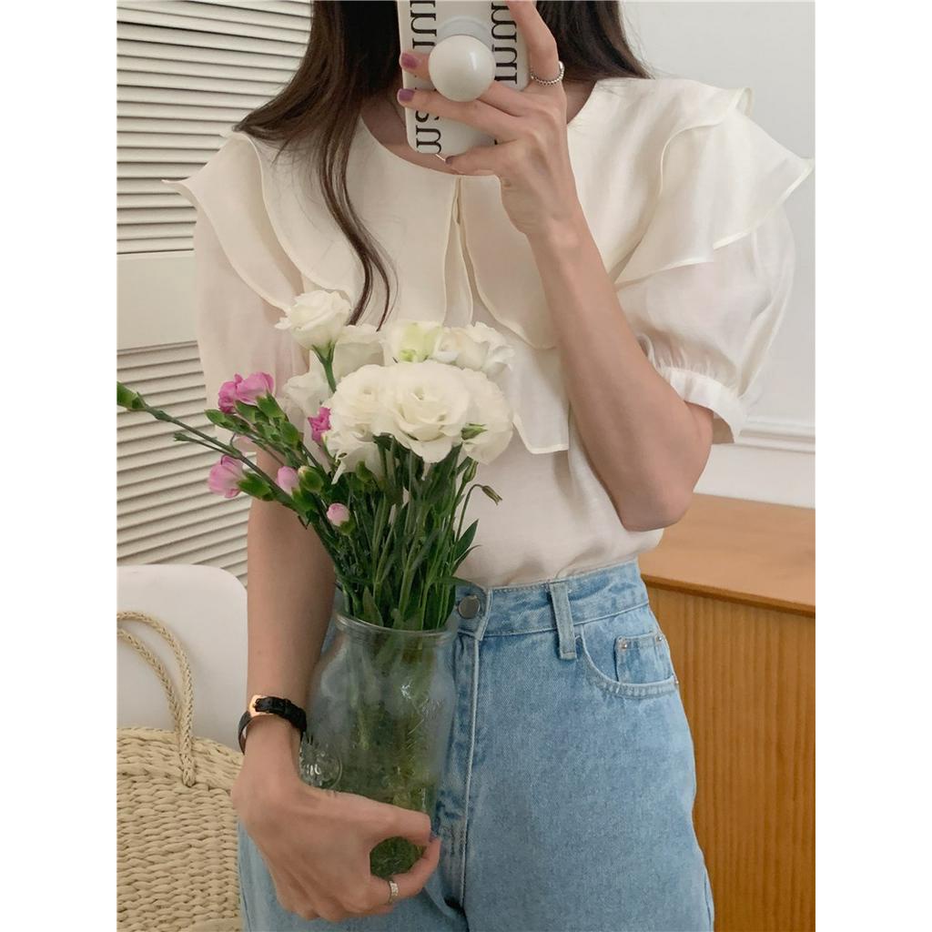 Áo Sơ Mi Ngắn Tay Cổ To 51777 Xù