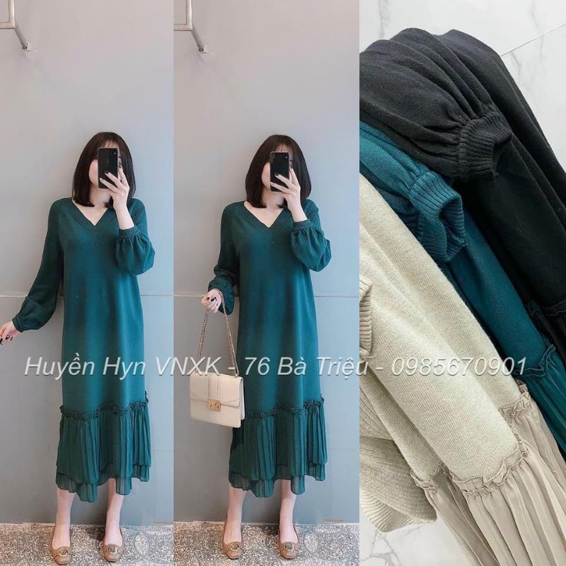 Váy len chân nhăn hàng QCL1 (bầu bí bon chen thoải mái)