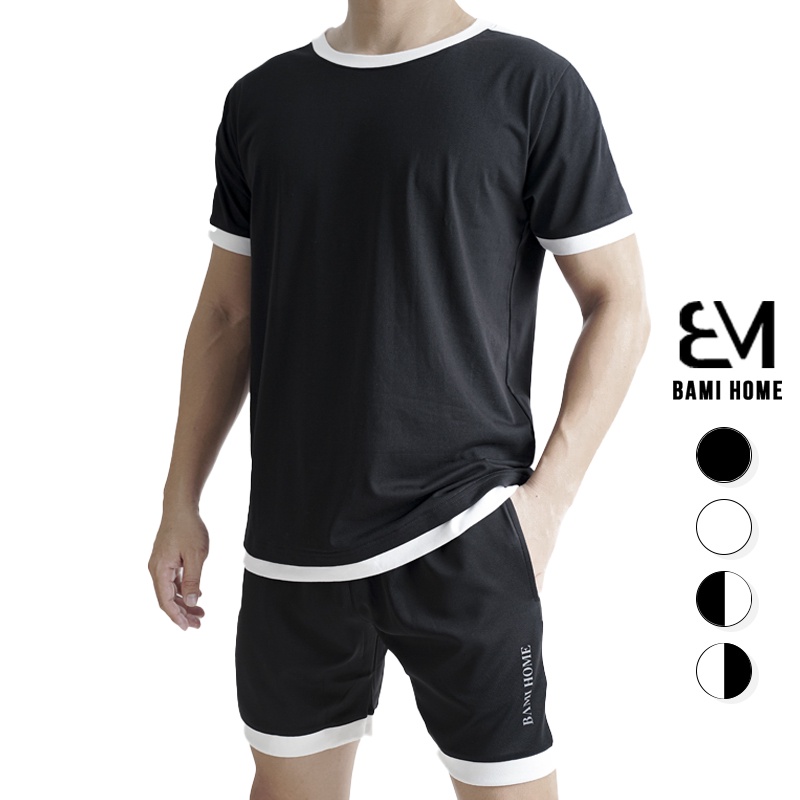 Bộ quần áo thể thao nam ngắn tay BAMI HOME tập gym cao cấp form trẻ trung năng động BTT03