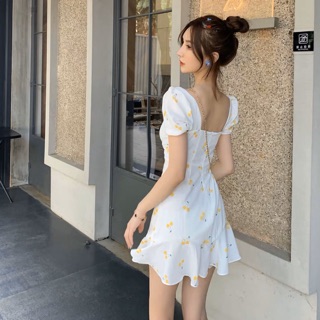 Đầm váy freesize cherry vàng cúp ngực
