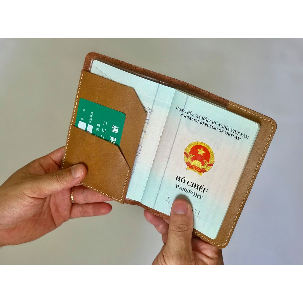 Bao da passport (Bìa hộ chiếu), Da bò thật, Handmade 100% - MS: P-01