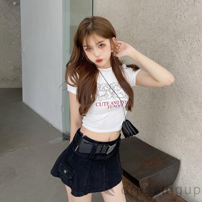 Áo Thun Ngắn Tay Cổ Tròn In Chữ Cá Tính Dành Cho Nữ